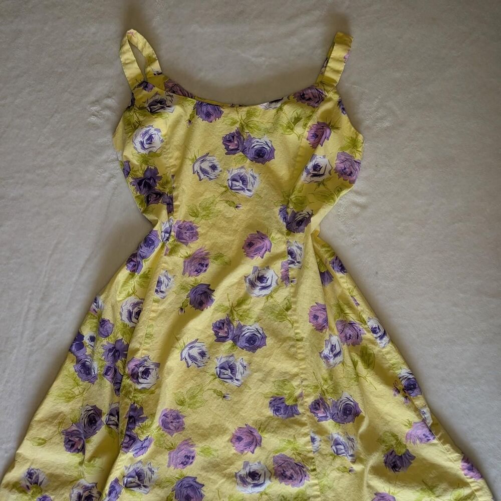 American-vintage Women's Yellow and Purple Dress